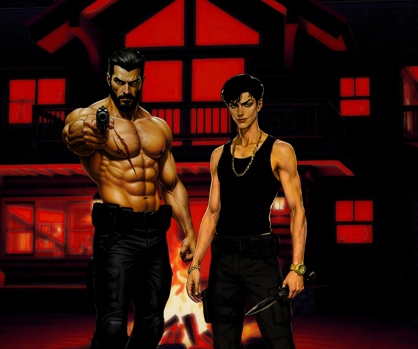 Don and Grant at the cabin